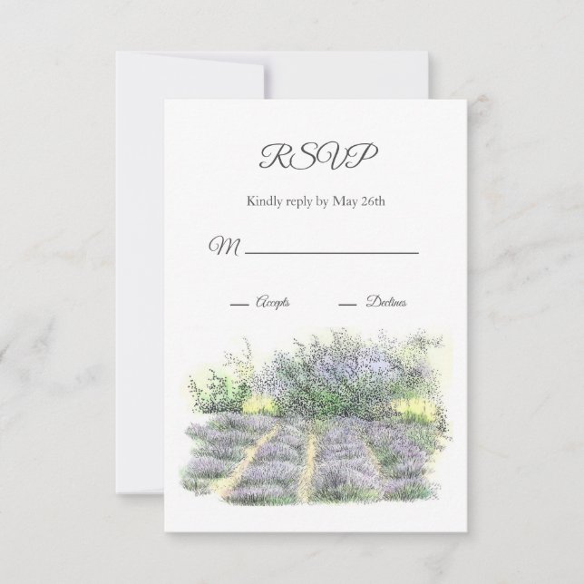 Lavender Field RSVP Card (Front)