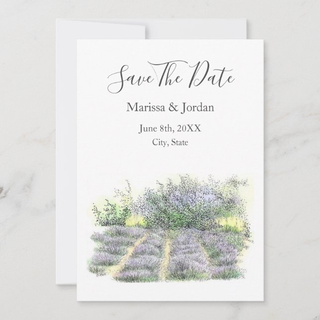 Lavender Field Save The Date (Front)