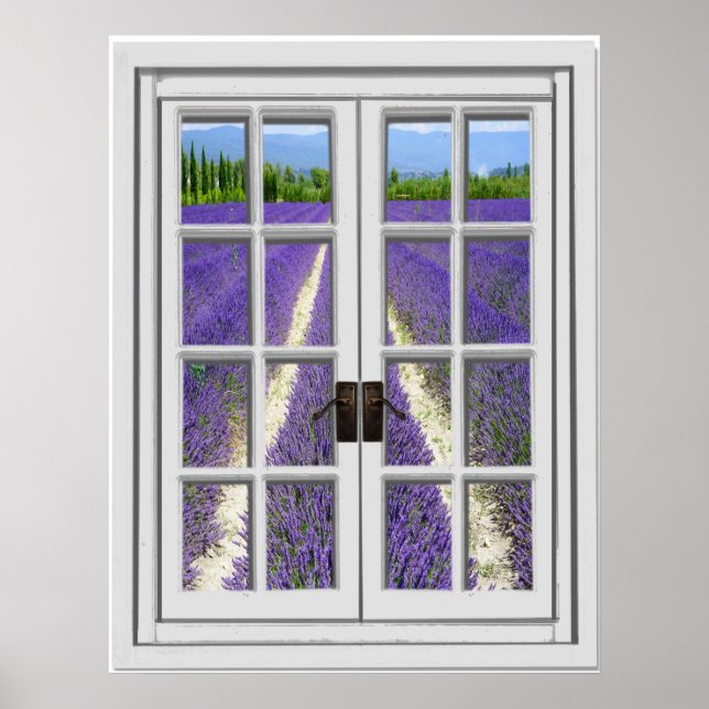 Lavender Field View Fake Window Poster (Front)