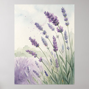 Lavender Field Wall Art Purple Lavender Flowers.