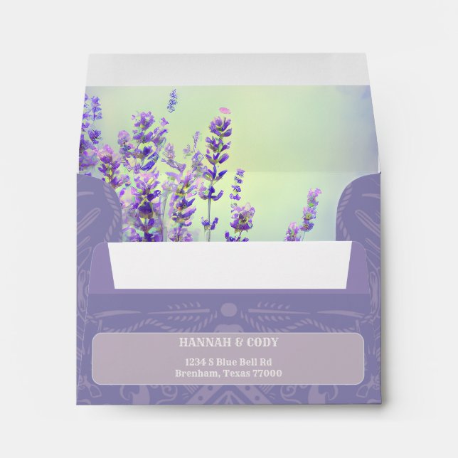 Lavender Field Western Wedding RSVP Envelope (Back (Bottom))