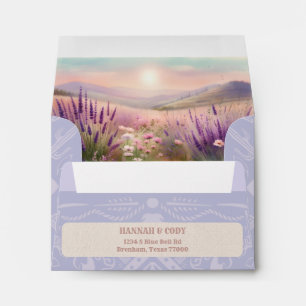 Lavender Field Western Wedding RSVP Envelope