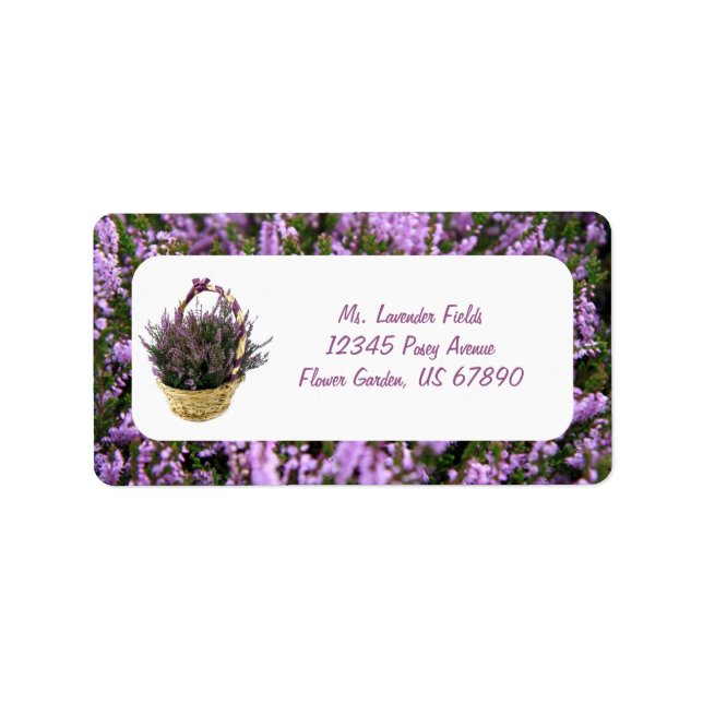 Lavender Fields and Basket Teacher Info Labels (Front)