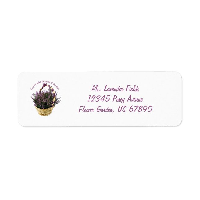 Lavender Fields and Basket Teacher Labels (Front)