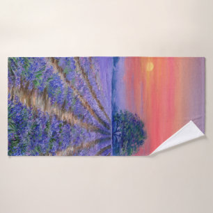 Lavender Fields at Sunset Bath Towel Set