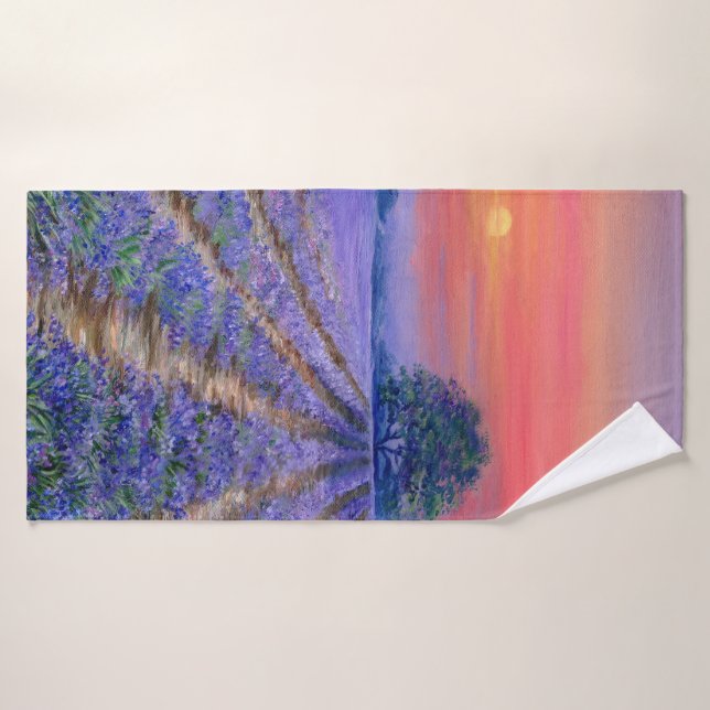 Lavender Fields at Sunset Bath Towel Set (Bath Towel)