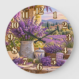 Lavender Fields Country Garden Clock