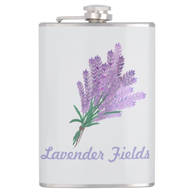 LAVENDER FIELDS HIP FLASK (Front)