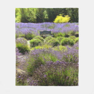 Lavender Fields in Sequim Fleece Blanket