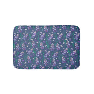 Lavender Fields Pattern in Purple Bath Mat