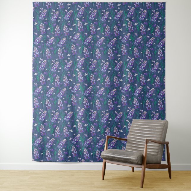 Lavender Fields Pattern in Purple Tapestry (In Situ)