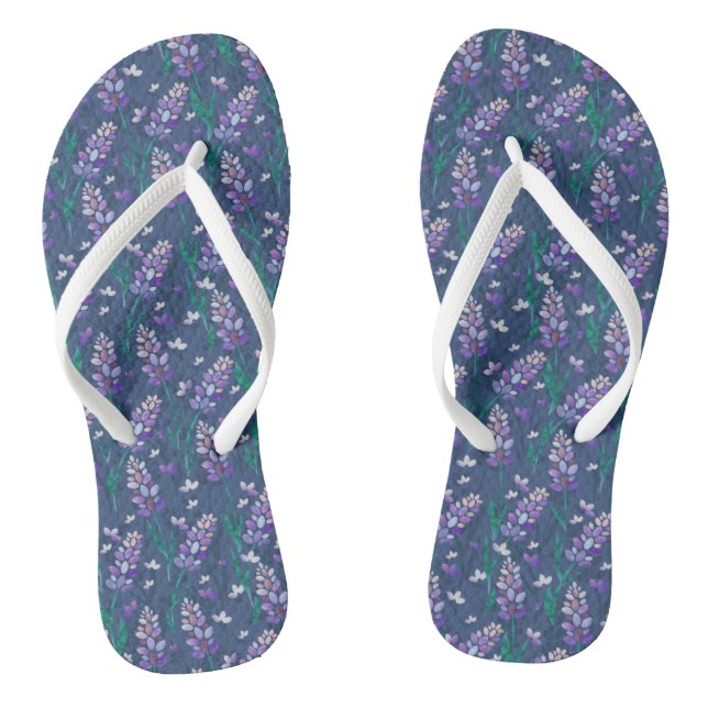 Lavender Fields Pattern in Purple Thongs (Footbed)