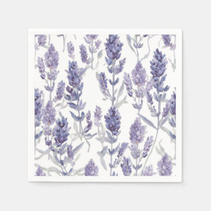 Lavender Fields   Purple Watercolor Flower Pattern Napkin