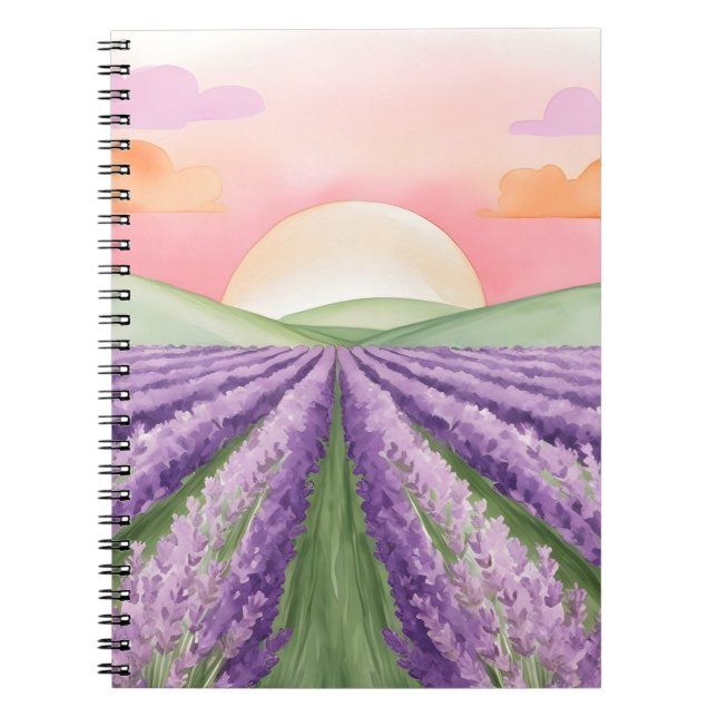 Lavender Fields Sunset Notebook (Front)