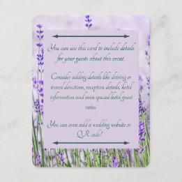 Lavender Fields Wedding Enclosure Card