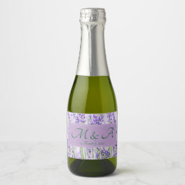 Lavender Fields Wedding Mini Sparkling Wine Label 