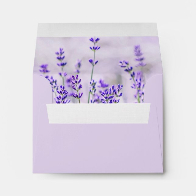 Lavender Fields Wedding Note Card Envelope (Back (Bottom))