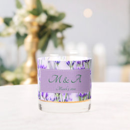 Lavender Fields Wedding Printed Rocks Glass