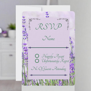 Lavender Fields Wedding Rounded RSVP Response Card