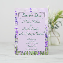 Lavender Fields Wedding Save the Date Card