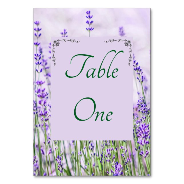 Lavender Fields Wedding Table Numbers (Front)