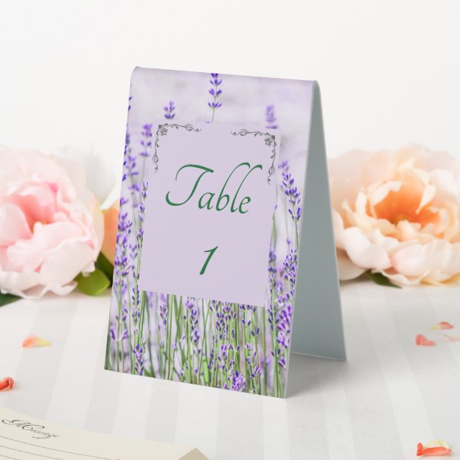 Lavender Fields Wedding Table Tent Sign (In SItu (Wedding))
