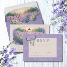 Lavender Fields Western Boho Wedding RSVP Card
