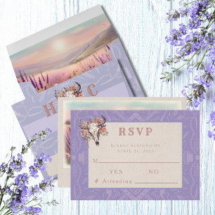 Lavender Fields Western Wedding Response RSVP Card