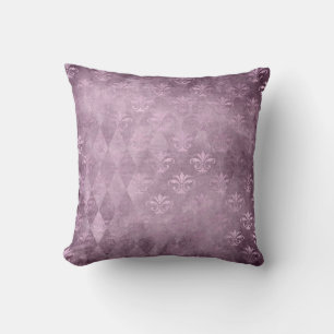 Lavender Fleur de Lis Damask Cushion