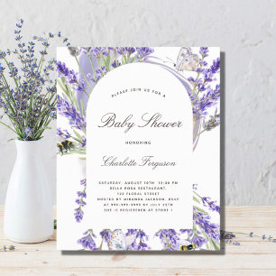 Lavender floral baby shower invitation