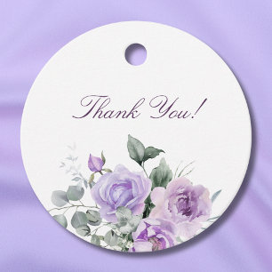 Lavender Floral Baby Shower Thank You Favour Tags