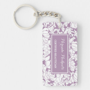 Lavender Floral Beautician Key Ring