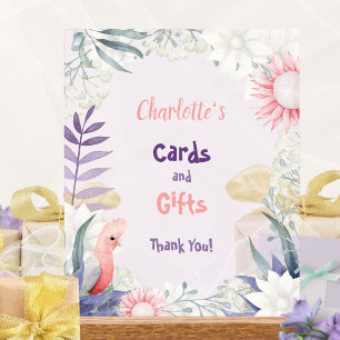 Lavender Floral Bird Baby Shower Cards and Gifts Acrylic Sign