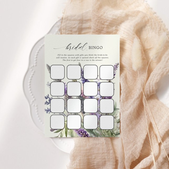 Lavender Floral Bridal Shower Bingo Games (Creator Uploaded)