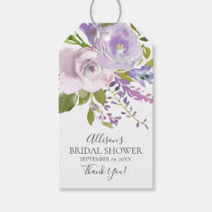 Lavender Floral Bridal Shower Favour Gift Tag
