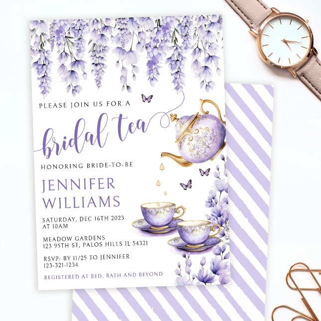 Lavender floral bridal shower tea party Invitation (Creator Uploaded)