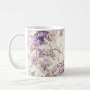 Lavender Floral Coffee Mug Elegant Purple Botani