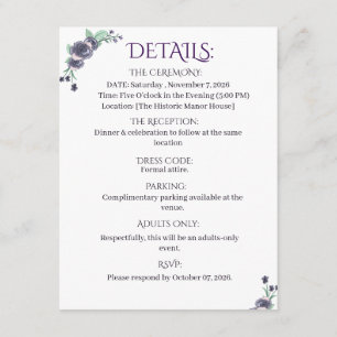 Lavender Floral Details Card