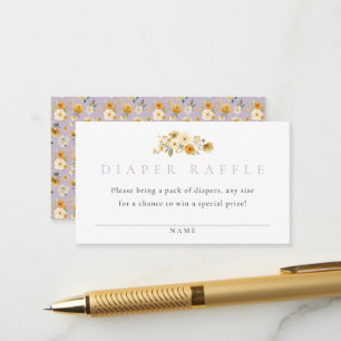 Lavender Floral Diaper Raffle Card Vintage Pram
