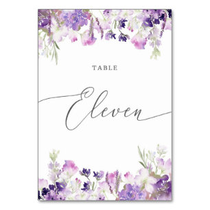 Lavender floral Eleven Table Number
