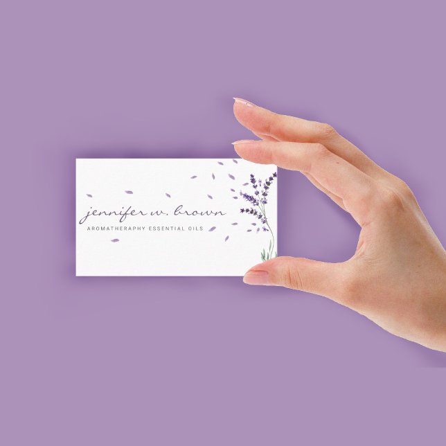 Lavender floral Essential Oils Business Card (Lavender floral Essential Oils Business Card)