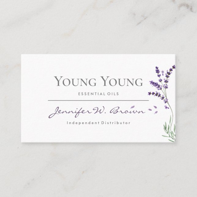 Lavender floral Essential Oils Distributor Business Card (Front)
