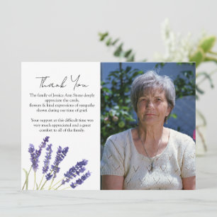 Lavender Floral Funeral Death Thank you Invitation