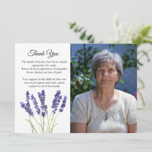 Lavender Floral Funeral Death Thank you Invitation