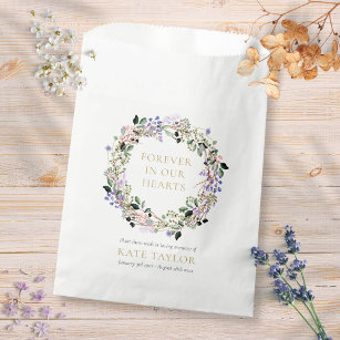 Lavender Floral Funeral Memorial Seed Packet Favour Bag