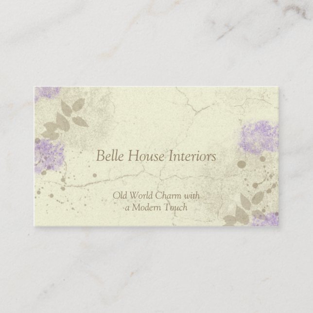 Lavender Floral Garden Business Card (Front)