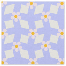Lavender Floral Geometric Fabric by Yard