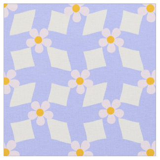 Lavender Floral Geometric Fabric by Yard