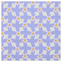 Lavender Floral Geometric Fabric by Yard