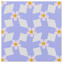 Lavender Floral Geometric Fabric by Yard